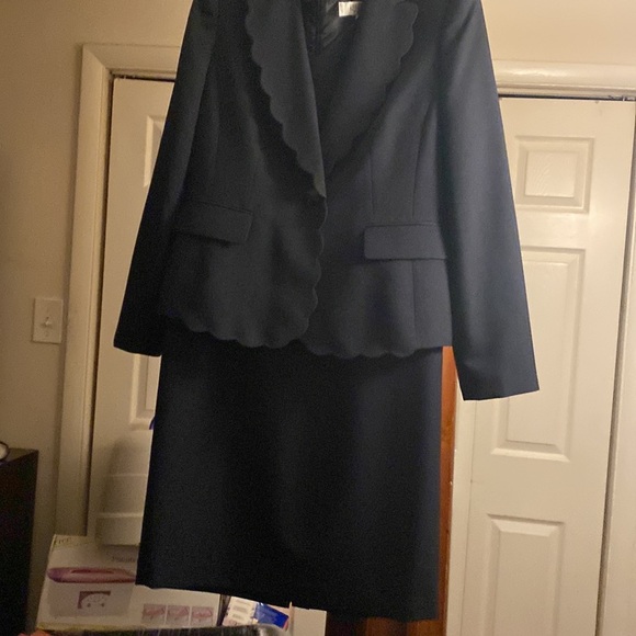 Two piece dress and sculptures jacket navy blue - Picture 3 of 11